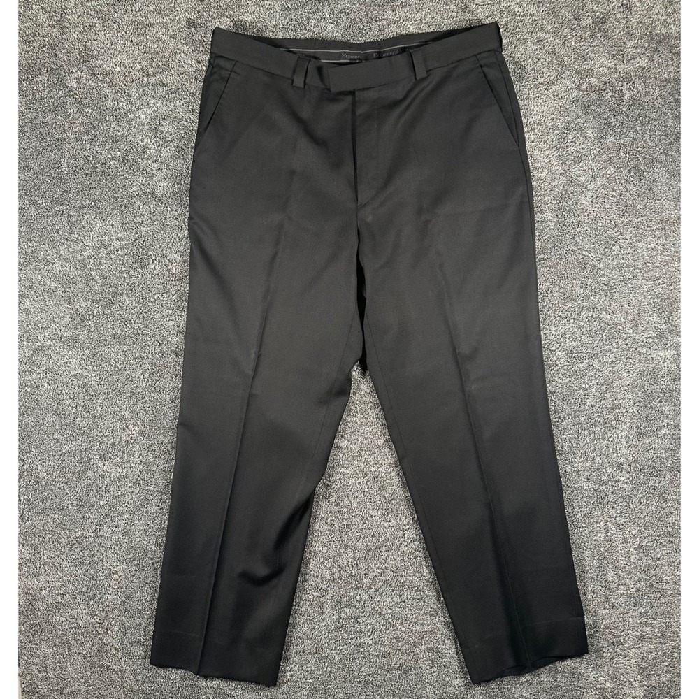 Ermenegildo Zegna Dress Pants Mens 38 Wool Black Flat Front Made in Italy Luxury